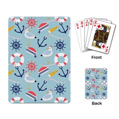 Nautical-marine-symbols-seamless-pattern Playing Cards Single Design (rectangle) by Salman4z