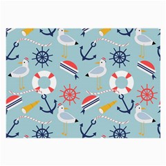 Nautical-marine-symbols-seamless-pattern Large Glasses Cloth by Salman4z