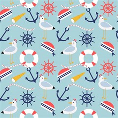 Nautical-marine-symbols-seamless-pattern Play Mat (square) by Salman4z