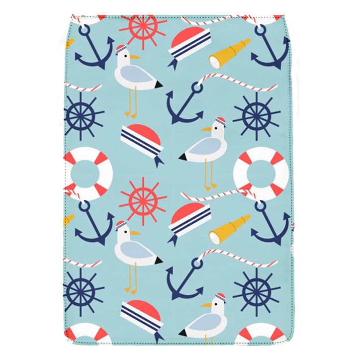 Nautical-marine-symbols-seamless-pattern Removable Flap Cover (S)