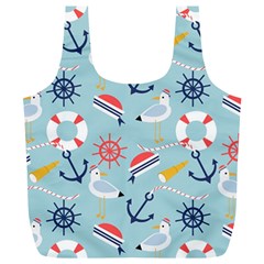 Nautical-marine-symbols-seamless-pattern Full Print Recycle Bag (xl) by Salman4z