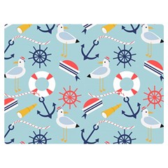 Nautical-marine-symbols-seamless-pattern Two Sides Premium Plush Fleece Blanket (extra Small) by Salman4z