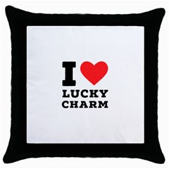 I Love Lucky Charm Throw Pillow Case (black) by ilovewhateva