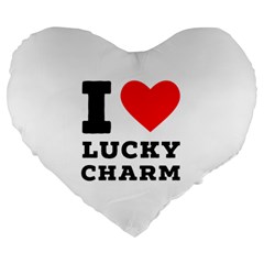 I love lucky charm Large 19  Premium Heart Shape Cushions