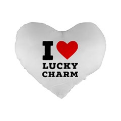 I love lucky charm Standard 16  Premium Flano Heart Shape Cushions