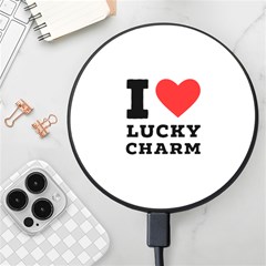 I Love Lucky Charm Wireless Fast Charger(black) by ilovewhateva