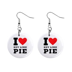 I Love Key Lime Pie Mini Button Earrings by ilovewhateva