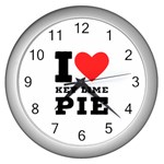 I love key lime pie Wall Clock (Silver) Front