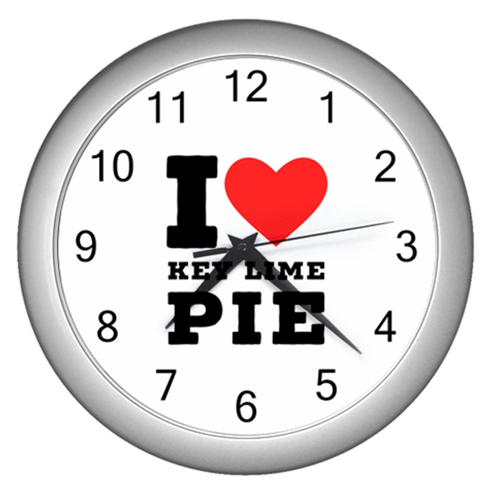 I love key lime pie Wall Clock (Silver)