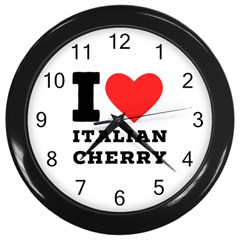 I Love Italian Cherry Wall Clock (black) by ilovewhateva