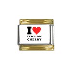 I love Italian cherry Gold Trim Italian Charm (9mm) Front