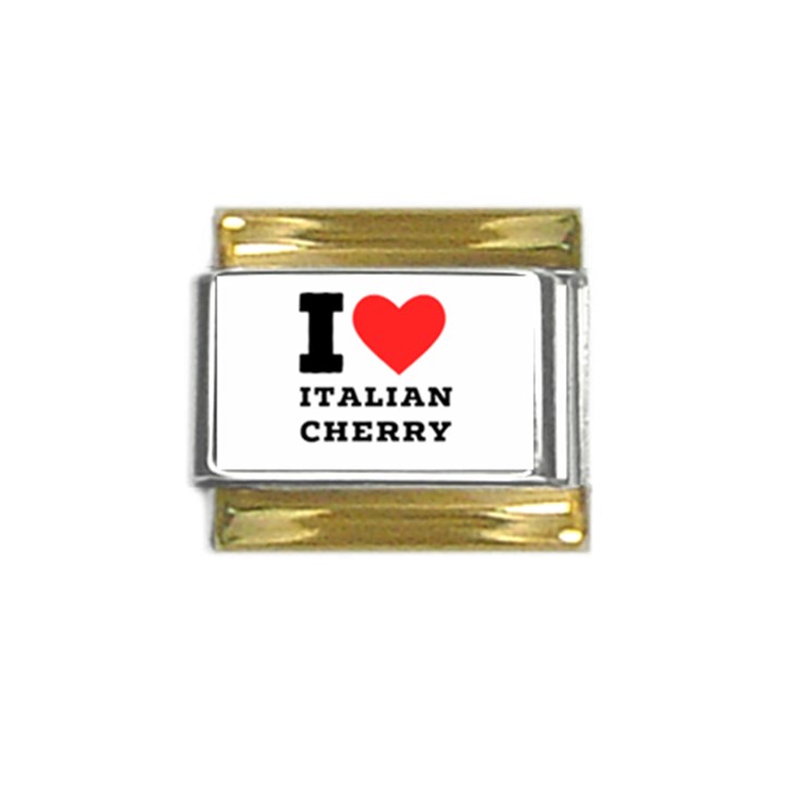 I love Italian cherry Gold Trim Italian Charm (9mm)