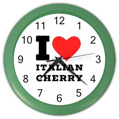 I Love Italian Cherry Color Wall Clock by ilovewhateva