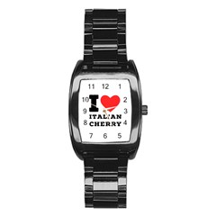 I Love Italian Cherry Stainless Steel Barrel Watch by ilovewhateva