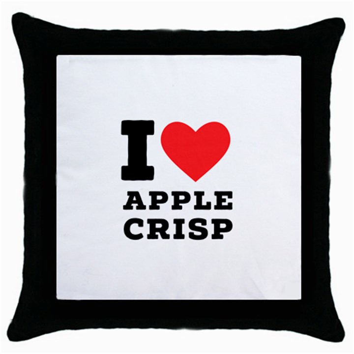 I love Apple crisp Throw Pillow Case (Black)