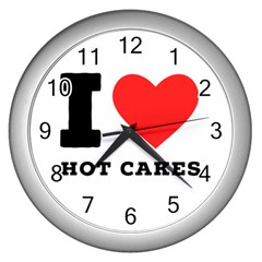 I Love Hot Cakes Wall Clock (silver) by ilovewhateva