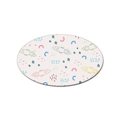 Spaceship Pattern Star Sticker (oval) by danenraven