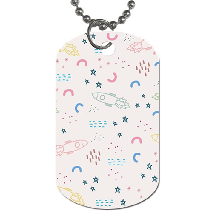 Spaceship Pattern Star Dog Tag (Two Sides)