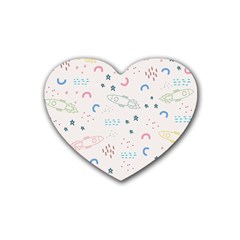 Spaceship Pattern Star Rubber Heart Coaster (4 Pack) by danenraven