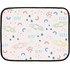 Spaceship Pattern Star Two Sides Fleece Blanket (mini) by danenraven