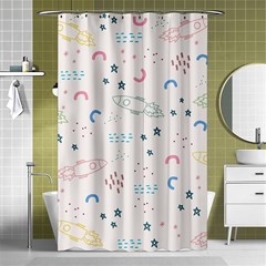 Spaceship Pattern Star Shower Curtain 48  X 72  (small)  by danenraven