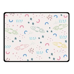 Spaceship Pattern Star Two Sides Fleece Blanket (small) by danenraven