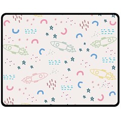 Spaceship Pattern Star Two Sides Fleece Blanket (medium) by danenraven