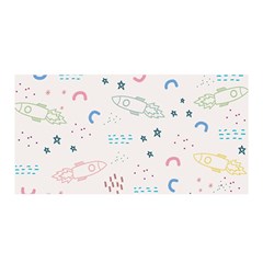 Spaceship Pattern Star Satin Wrap 35  X 70  by danenraven