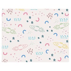 Spaceship Pattern Star Premium Plush Fleece Blanket (medium) by danenraven