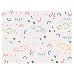 Spaceship Pattern Star Premium Plush Fleece Blanket (extra Small) by danenraven