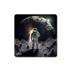 Astronaut Space Walk Square Magnet