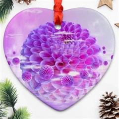 Dahlia Blossom Bloom Dahlias Fall Ornament (heart) by danenraven