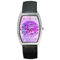 Dahlia Blossom Bloom Dahlias Fall Barrel Style Metal Watch by danenraven