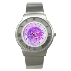 Dahlia Blossom Bloom Dahlias Fall Stainless Steel Watch