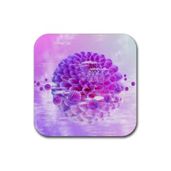 Dahlia Blossom Bloom Dahlias Fall Rubber Coaster (square) by danenraven