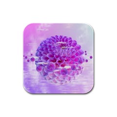 Dahlia Blossom Bloom Dahlias Fall Rubber Square Coaster (4 Pack) by danenraven