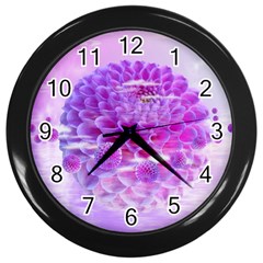 Dahlia Blossom Bloom Dahlias Fall Wall Clock (black) by danenraven