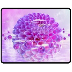 Dahlia Blossom Bloom Dahlias Fall Fleece Blanket (medium)