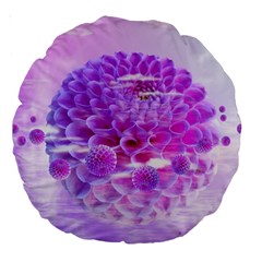 Dahlia Blossom Bloom Dahlias Fall Large 18  Premium Round Cushions by danenraven