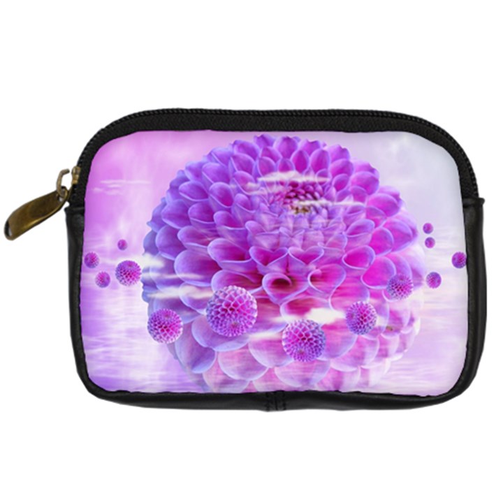 Dahlia Blossom Bloom Dahlias Fall Digital Camera Leather Case