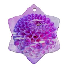 Dahlia Blossom Bloom Dahlias Fall Snowflake Ornament (two Sides) by danenraven