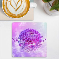 Dahlia Blossom Bloom Dahlias Fall Uv Print Square Tile Coaster  by danenraven