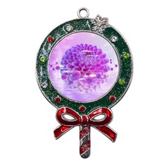 Dahlia Blossom Bloom Dahlias Fall Metal X mas Lollipop With Crystal Ornament