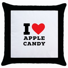 I Love Apple Candy Throw Pillow Case (black) by ilovewhateva