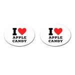 I love Apple candy Cufflinks (Oval) Front(Pair)