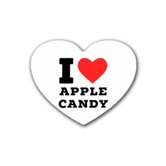 I Love Apple Candy Rubber Coaster (heart) by ilovewhateva