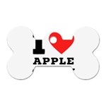 I love Apple candy Dog Tag Bone (Two Sides) Front