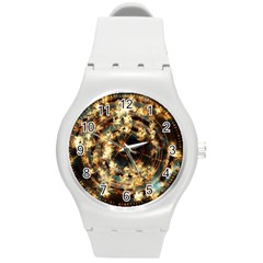 Science Fiction Background Fantasy Round Plastic Sport Watch (m) by danenraven