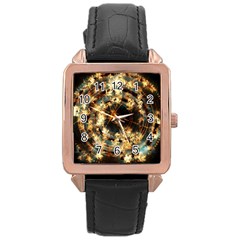 Science Fiction Background Fantasy Rose Gold Leather Watch  by danenraven