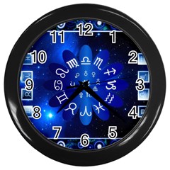 Astrology Horoscopes Constellation Wall Clock (black) by danenraven